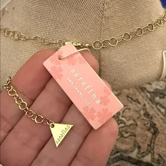 Anthropologie Serefina Mega Floral Statement Necklace in Ivory
